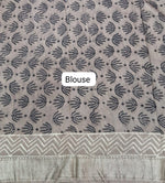 Beige Maheshwari Cotton Saree blouse