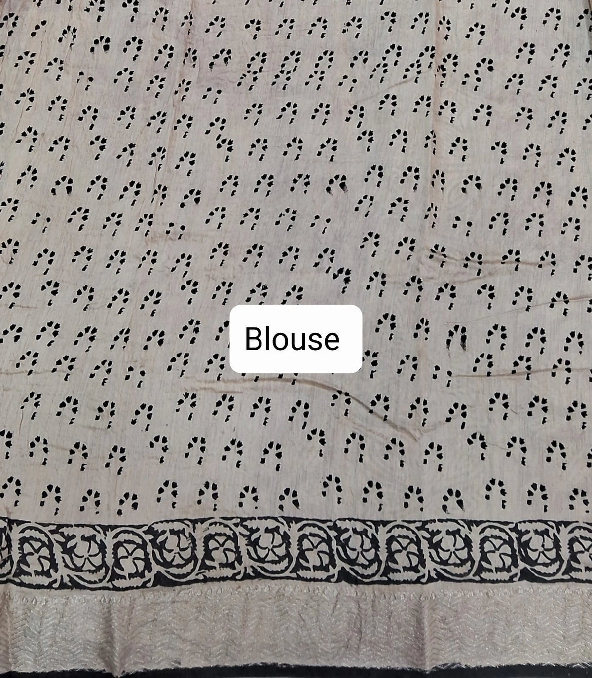 Beige Maheshwari Cotton Saree Blouse