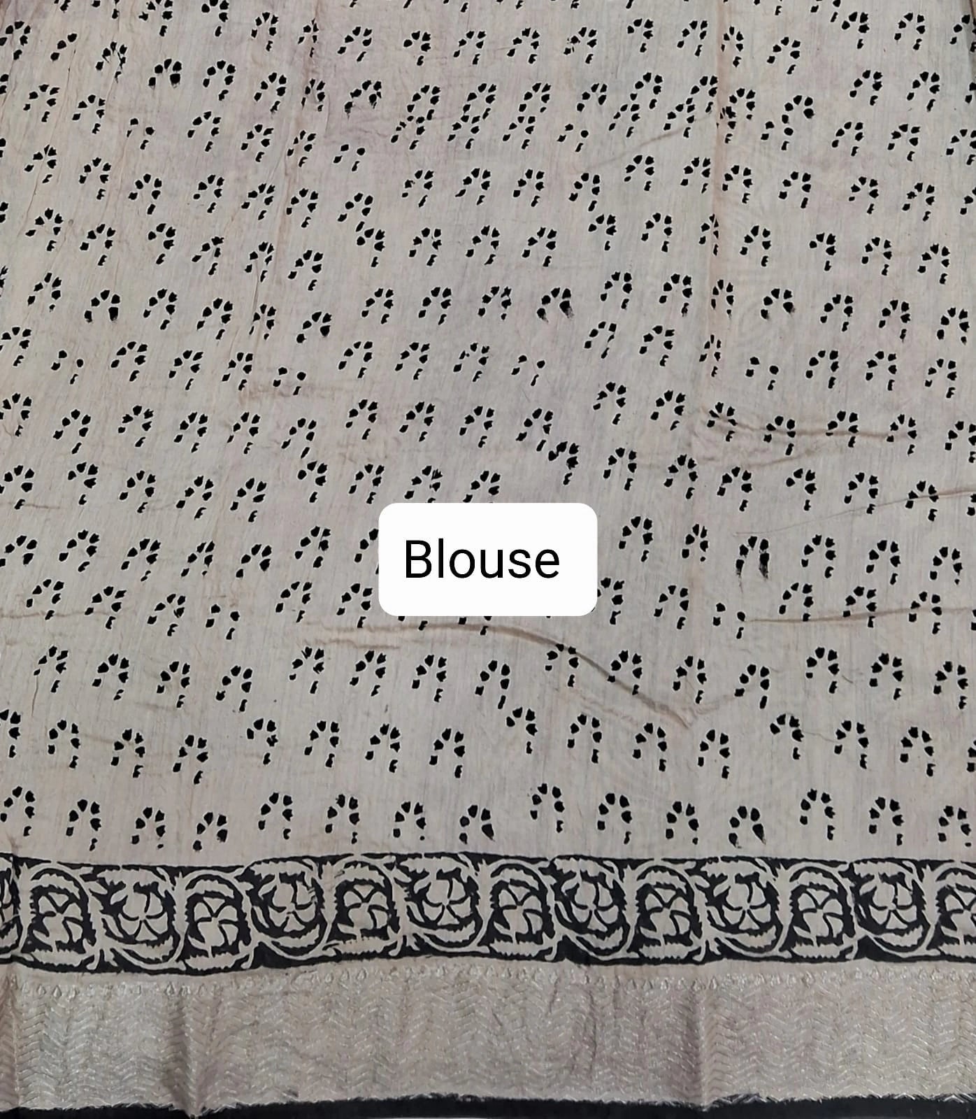 Beige Maheshwari Cotton Saree Blouse