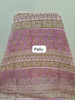 Elegant Peach Maheshwari Cotton Saree pallu
