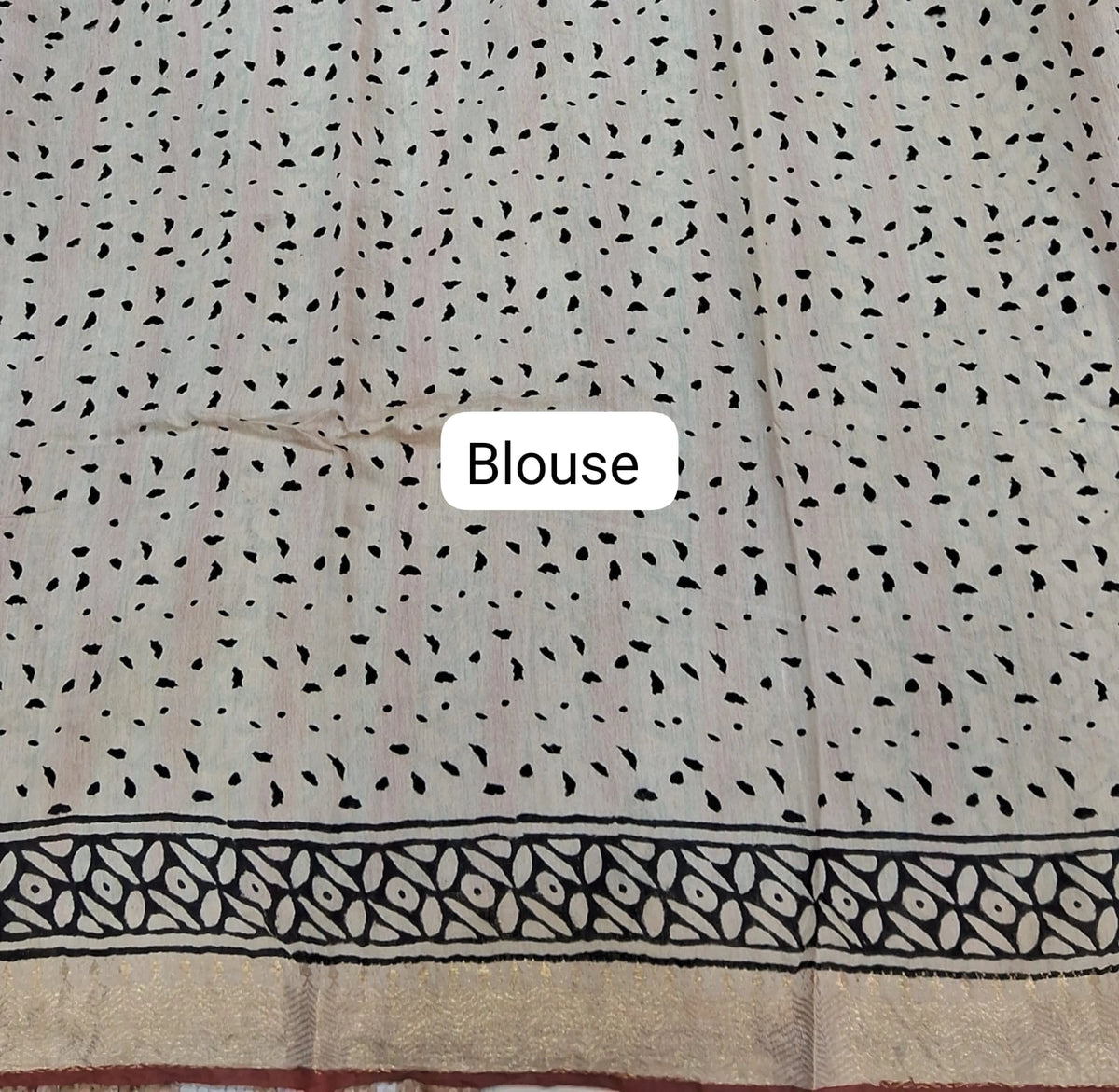 Beige Pure Maheshwari Cotton Saree Blouse