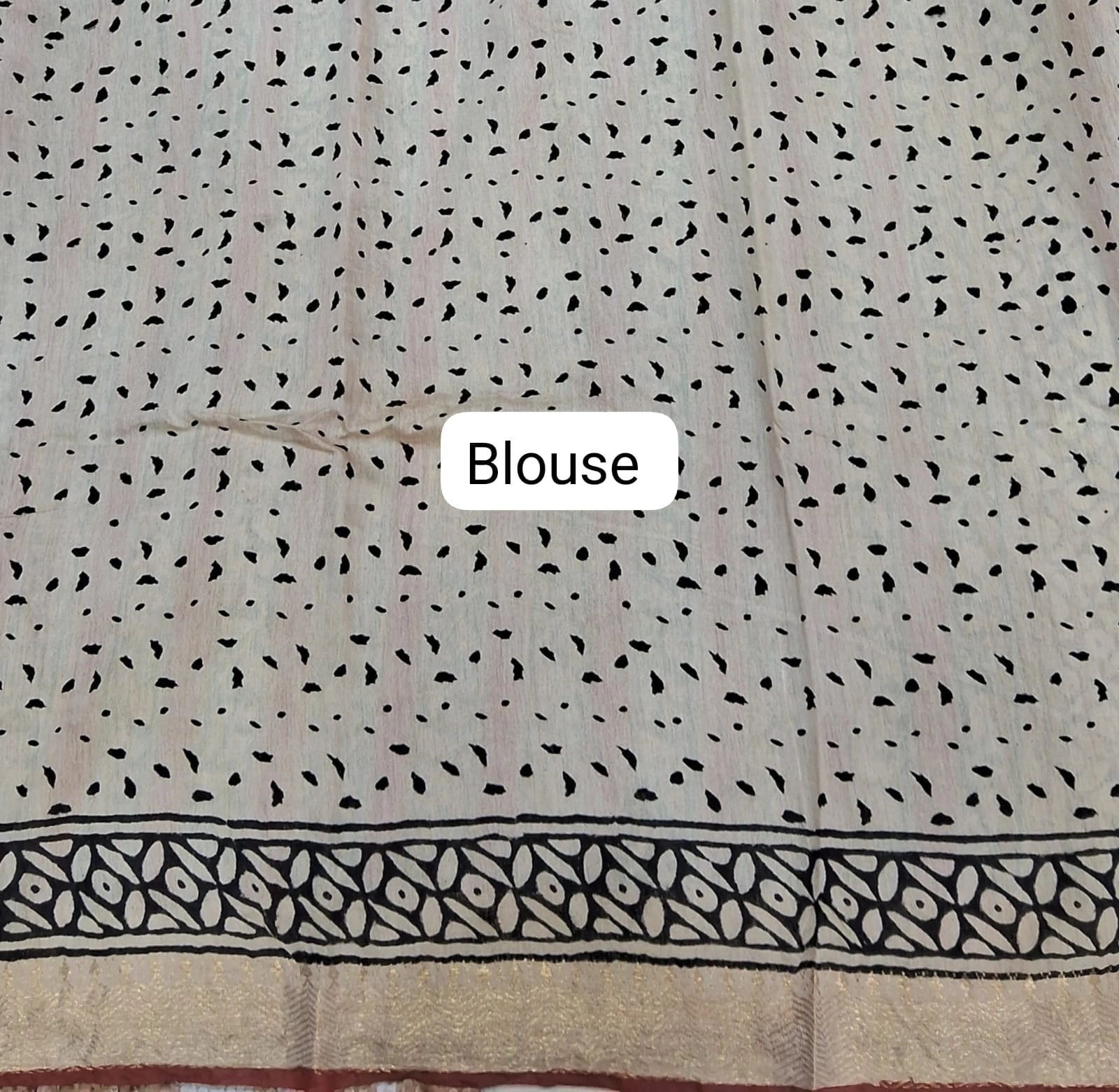 Beige Pure Maheshwari Cotton Saree Blouse