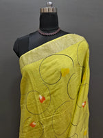 Lemon Yellow Maheshwari Cotton Saree 1