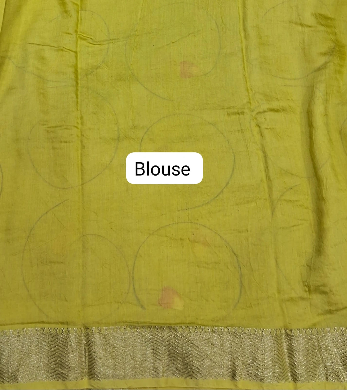 Lemon Yellow Maheshwari Cotton Saree Blouse