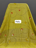 Lemon Yellow Maheshwari Cotton Saree Pallu
