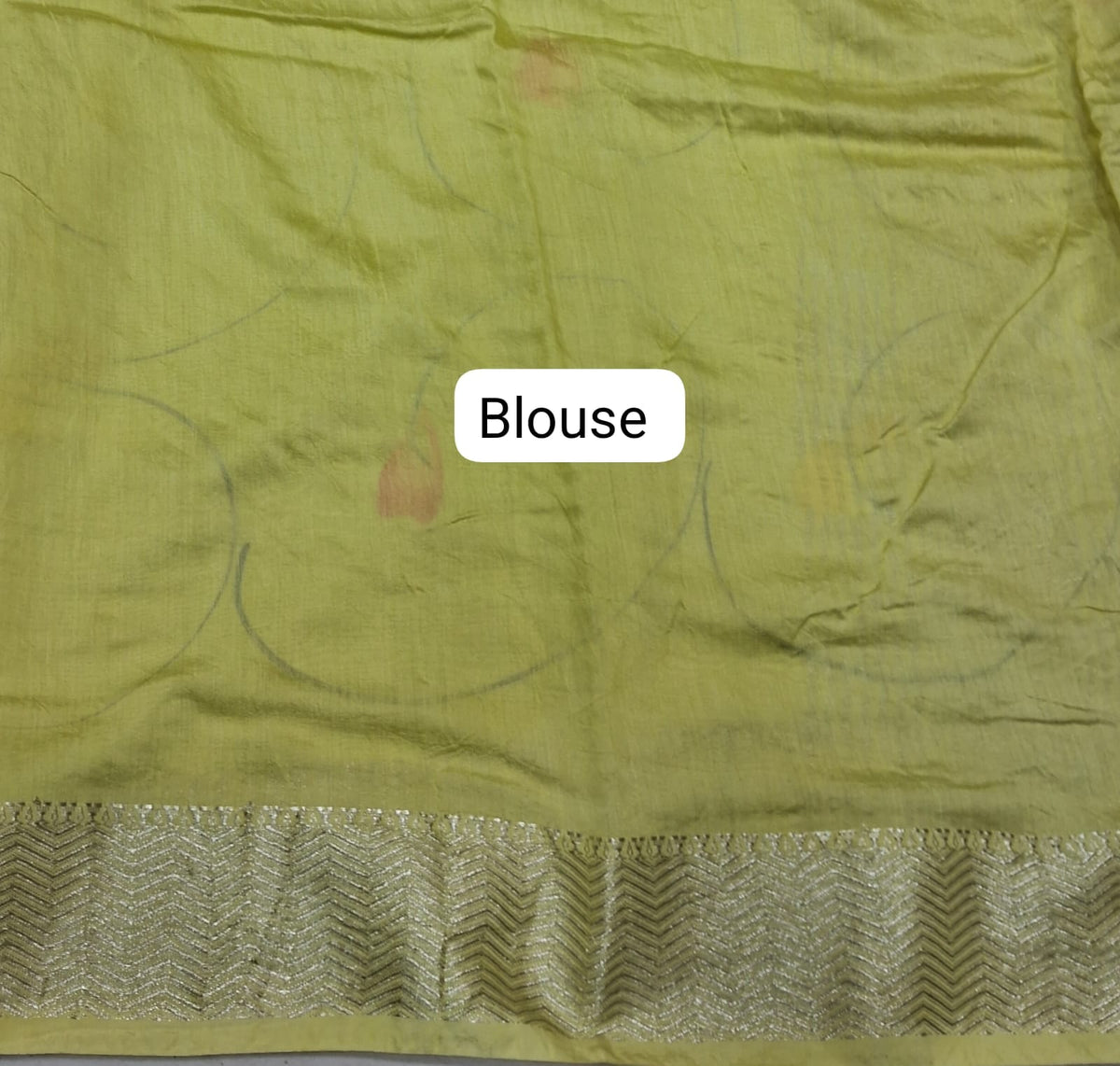 Lemon Yellow Maheshwari Cotton Saree Blouse