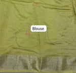 Lemon Yellow Maheshwari Cotton Saree Blouse