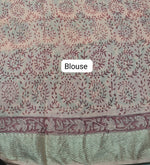 Peach Maheshwari Cotton Saree Blouse