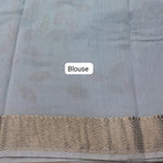 Soft Mint Blue Maheshwari Cotton Saree Blouse