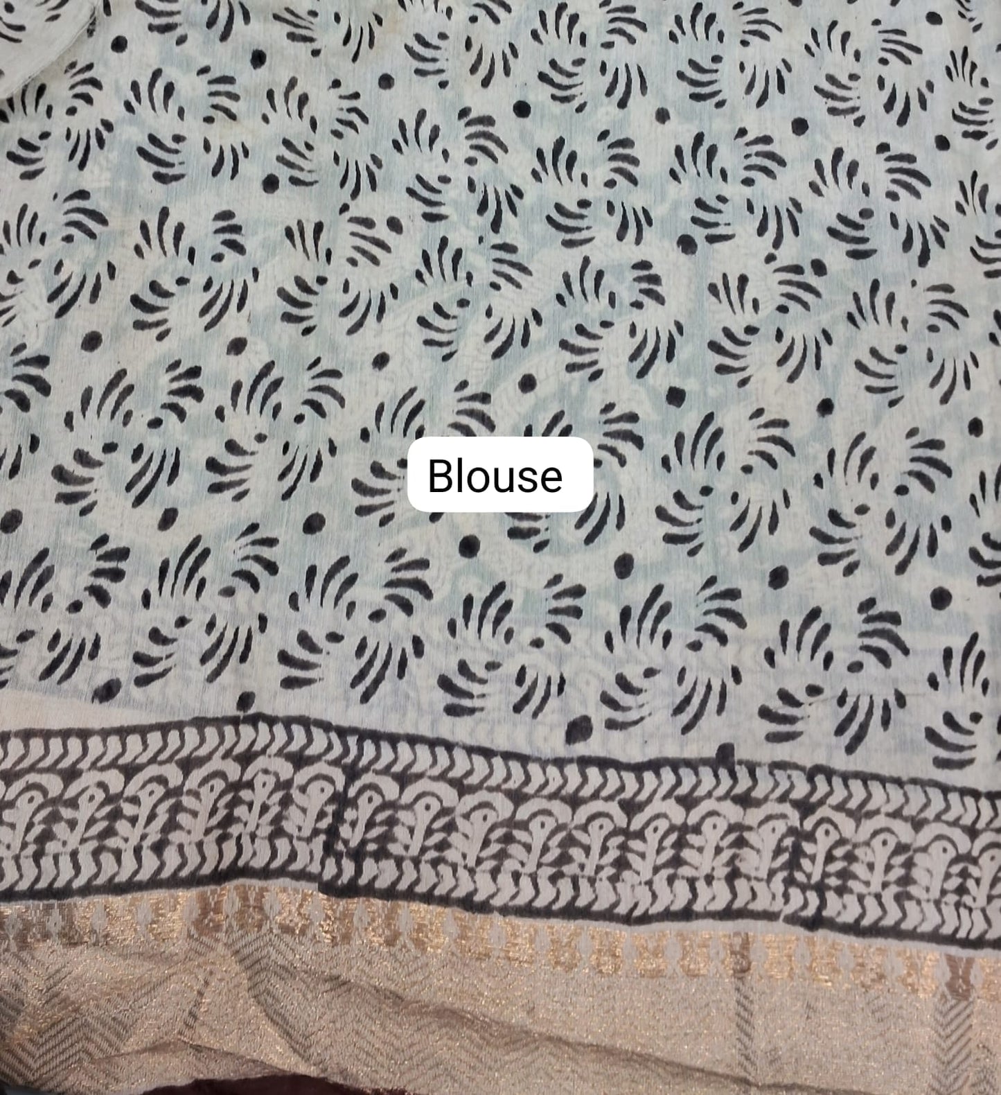 Green Maheshwari Cotton Saree Bllouse