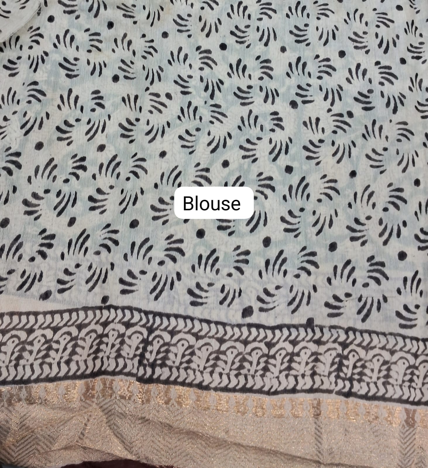 Green Maheshwari Cotton Saree Bllouse