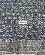 Black plain Maheshwari Cotton Saree  blouse