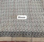 Black Maheshwari Cotton Saree Blouse