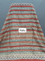 Black Maheshwari Cotton Saree Pallu