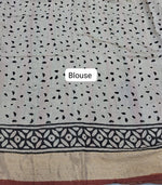 Black Maheshwari Cotton Saree Blouse