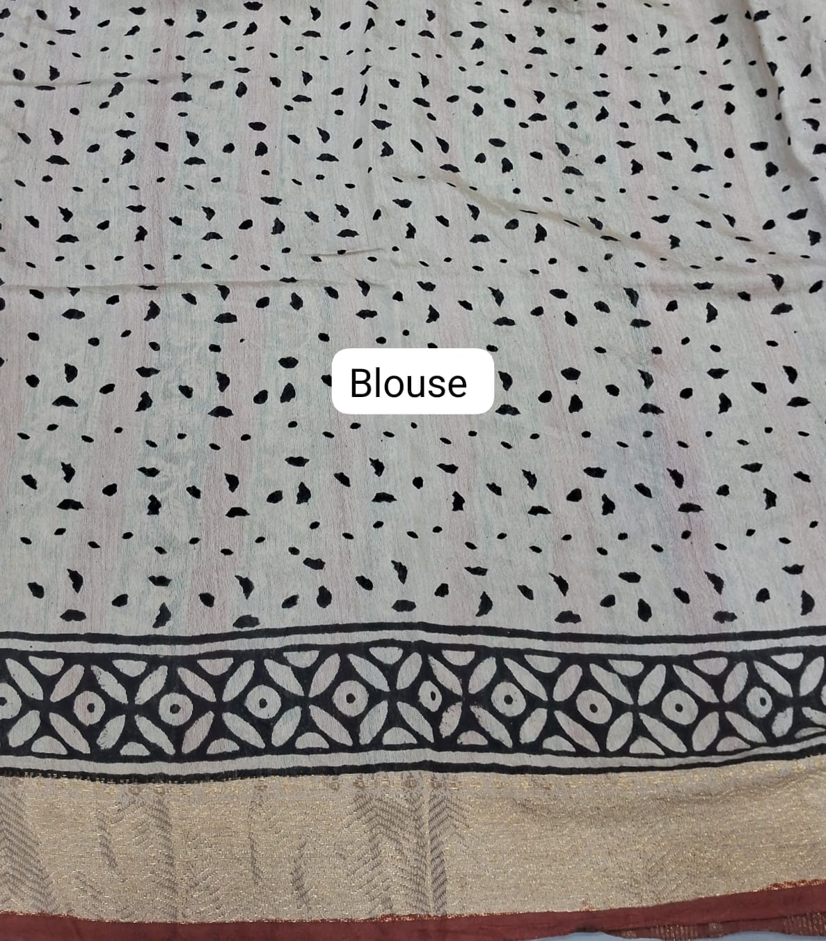 Black Maheshwari Cotton Saree Blouse