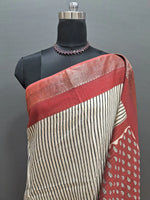 Cream Pure Maheshwari Cotton Saree 1