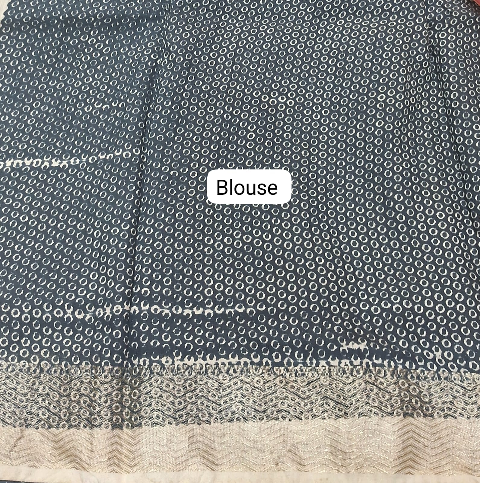 Black plain Maheshwari Cotton Saree blouse