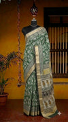 Emerald Green Maheshwari Cotton Saree