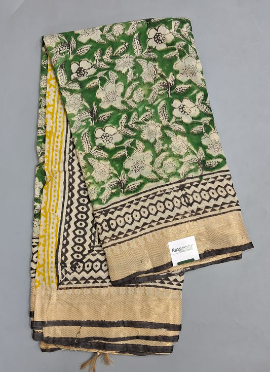 Green Maheshwari Cotton Saree