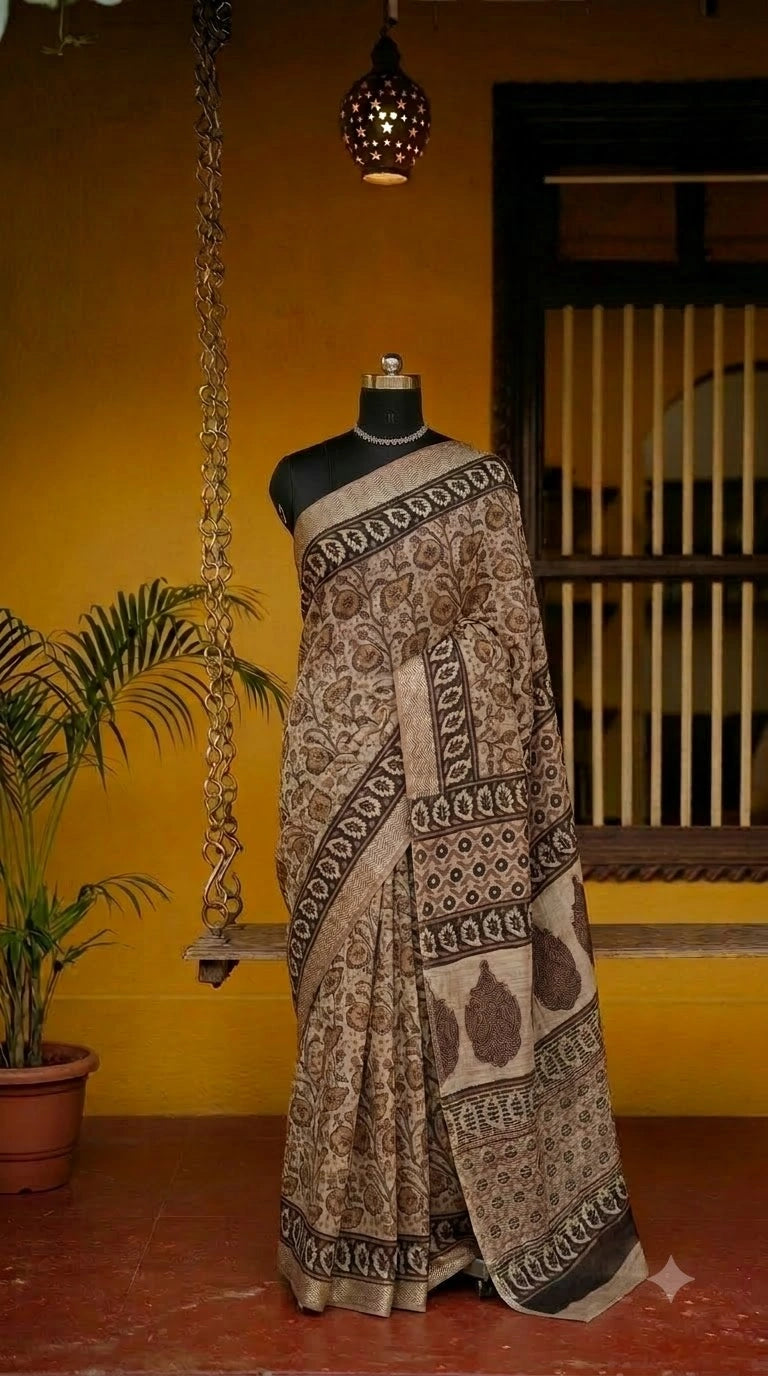 Traditional Peach Maheshwari Cotton