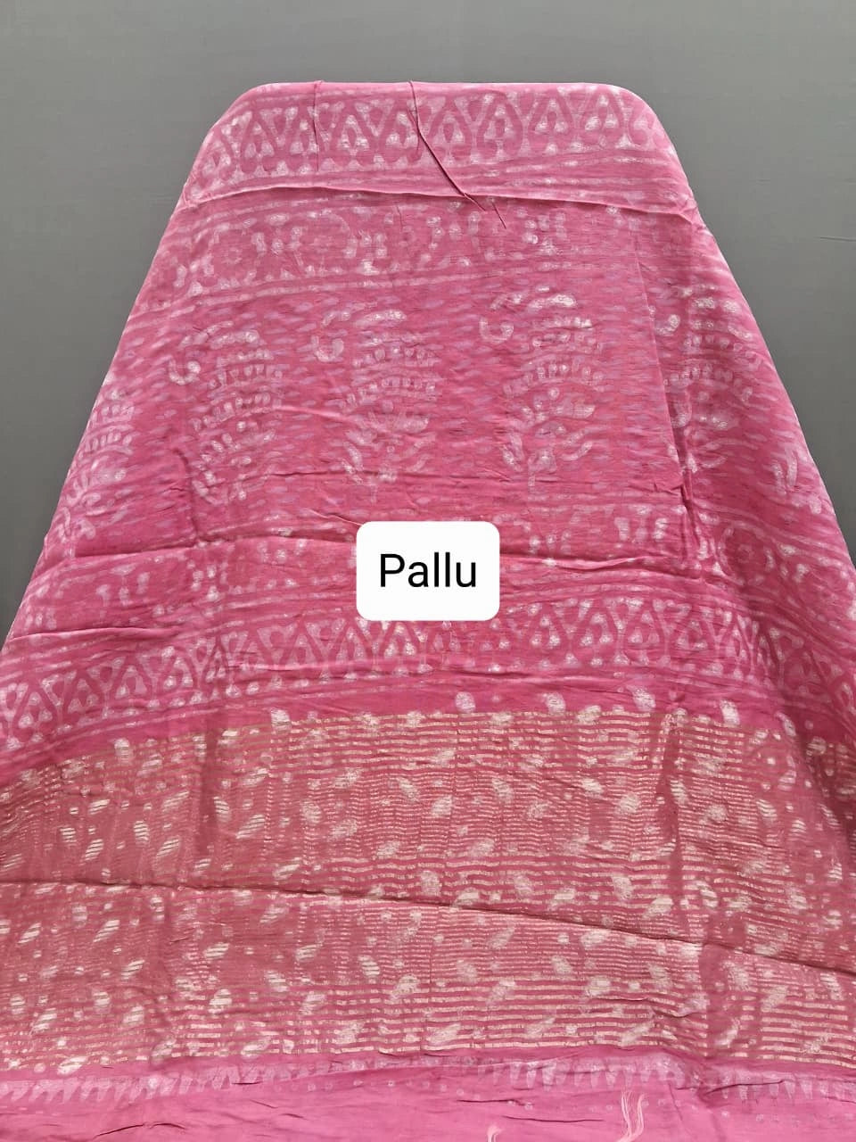 Melon Pink Maheshwari Cotton Saree Pallu