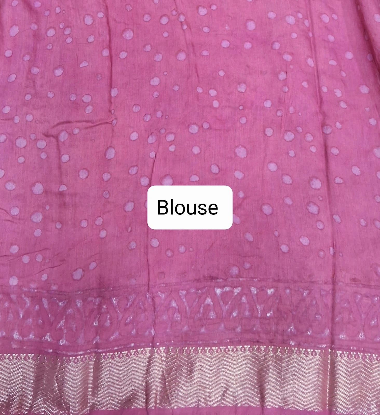 Melon Pink Maheshwari Cotton Saree Blouse