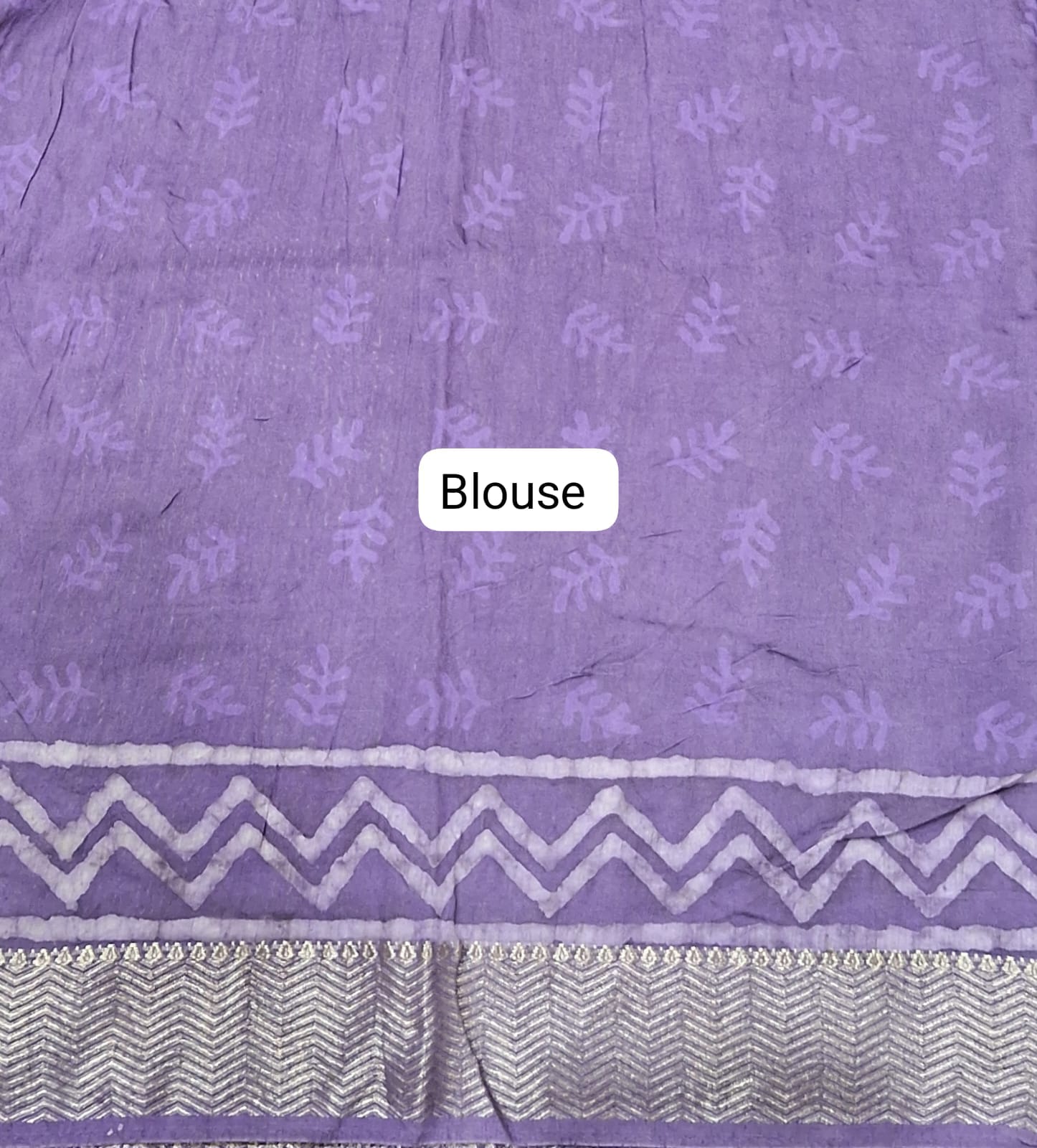 Lavender maheshwari Cotton Saree blouse