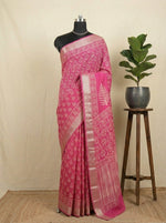Rani Pink Maheshwari Cotton saree