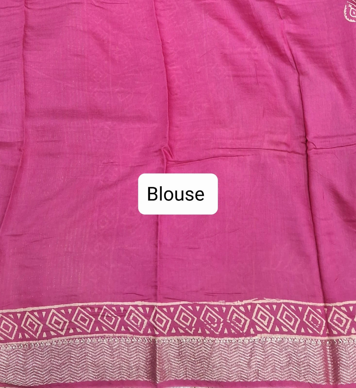 Rani Pink Maheshwari Cotton saree Blouse