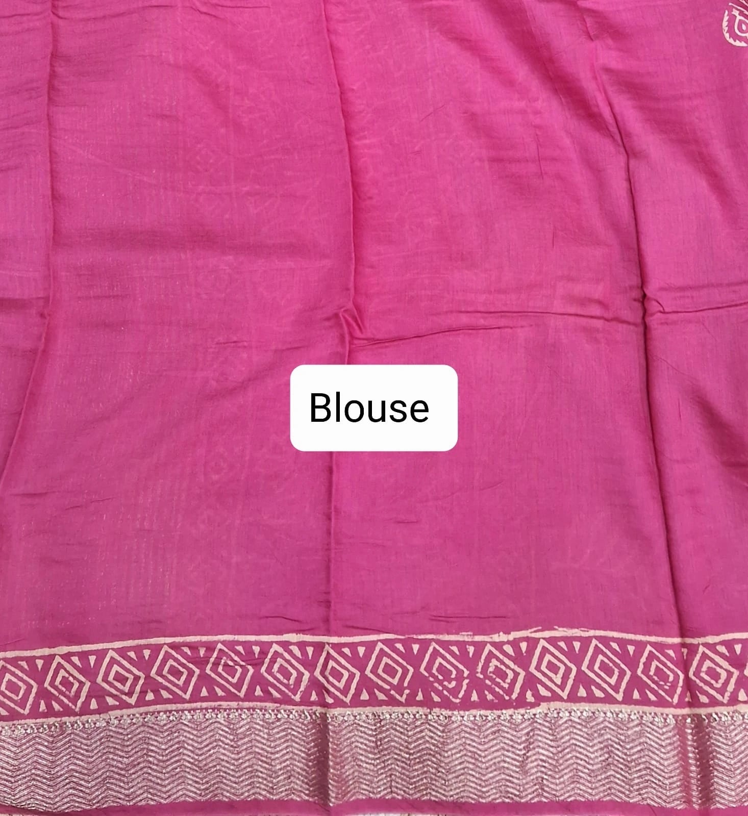 Rani Pink Maheshwari Cotton saree Blouse