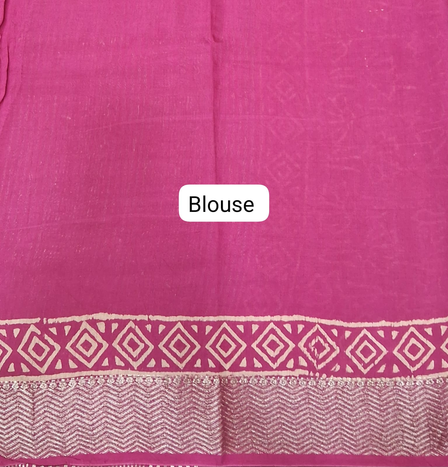 Rani Pink Maheshwari Cotton saree blouse
