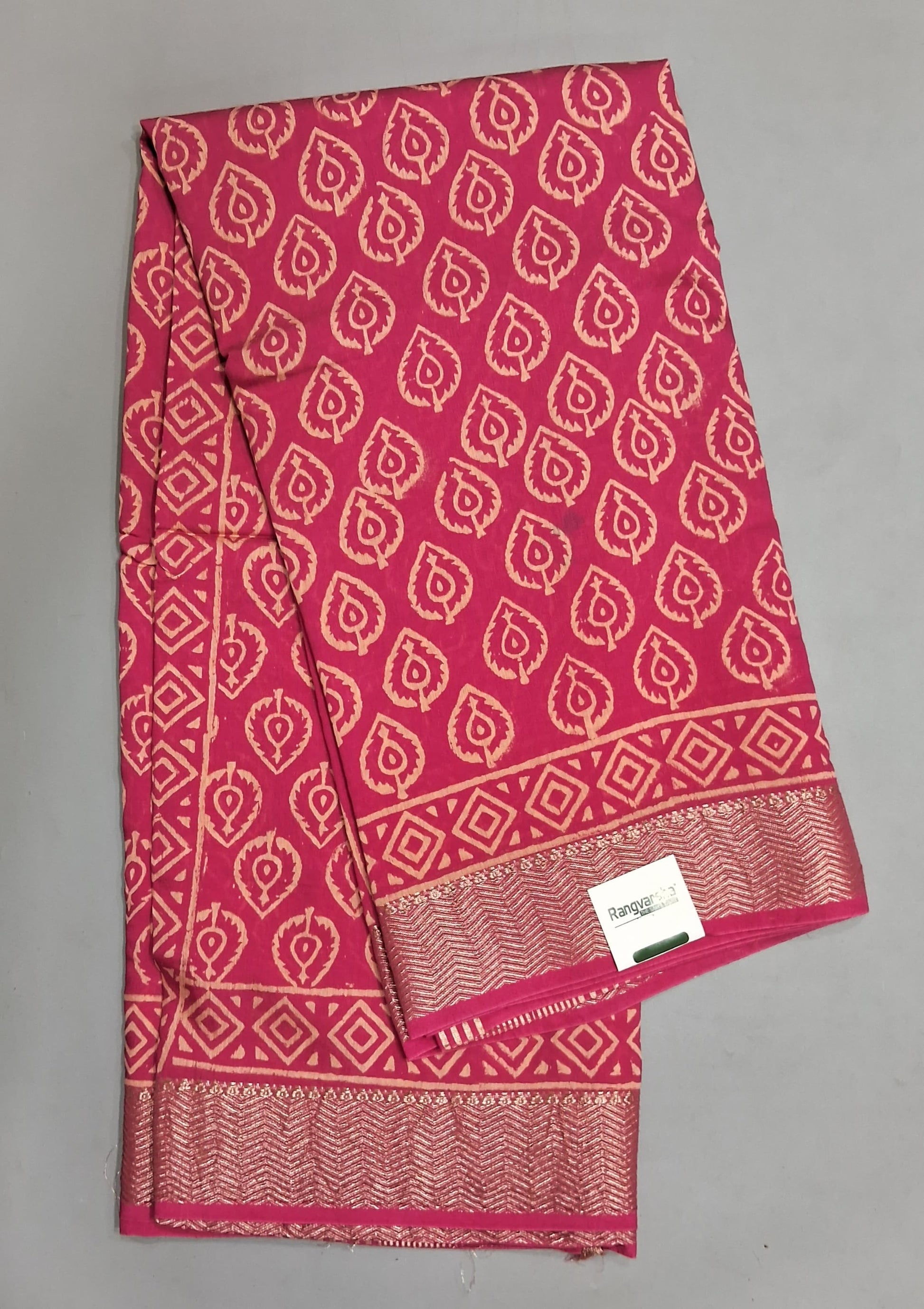 Rani Pink Maheshwari Cotton saree