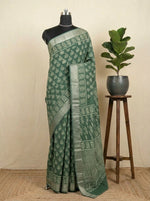 Green Maheshwari Cotton saree