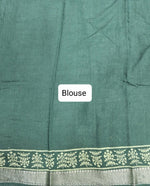 Green Maheshwari Cotton saree Blouse