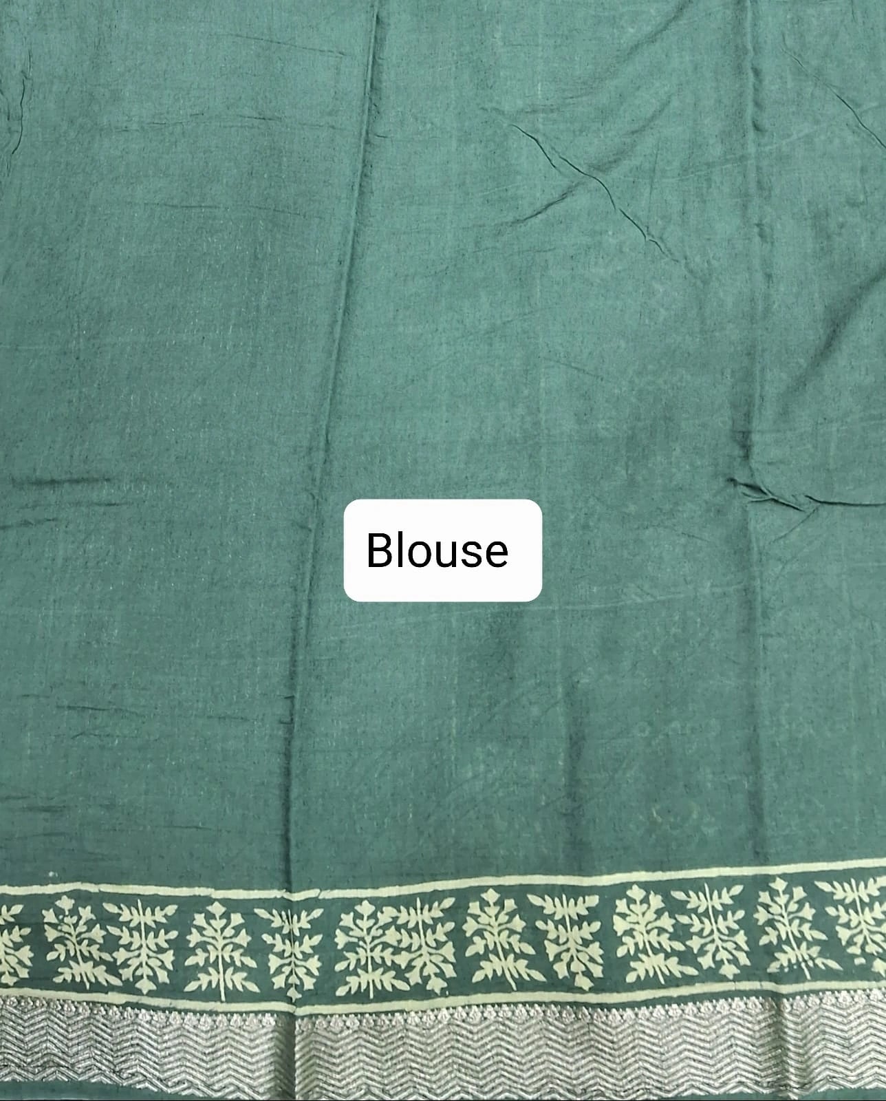 Green Maheshwari Cotton saree Blouse