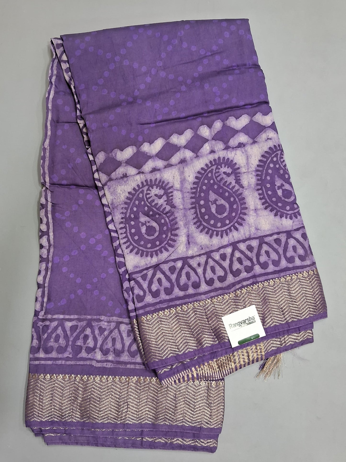 Purple Maheshwari Cotton Saree