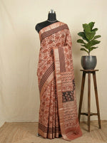 Rust Orange Maheshwari Cotton Saree