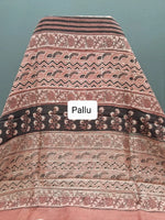 Rust Orange Maheshwari Cotton Saree Pallu