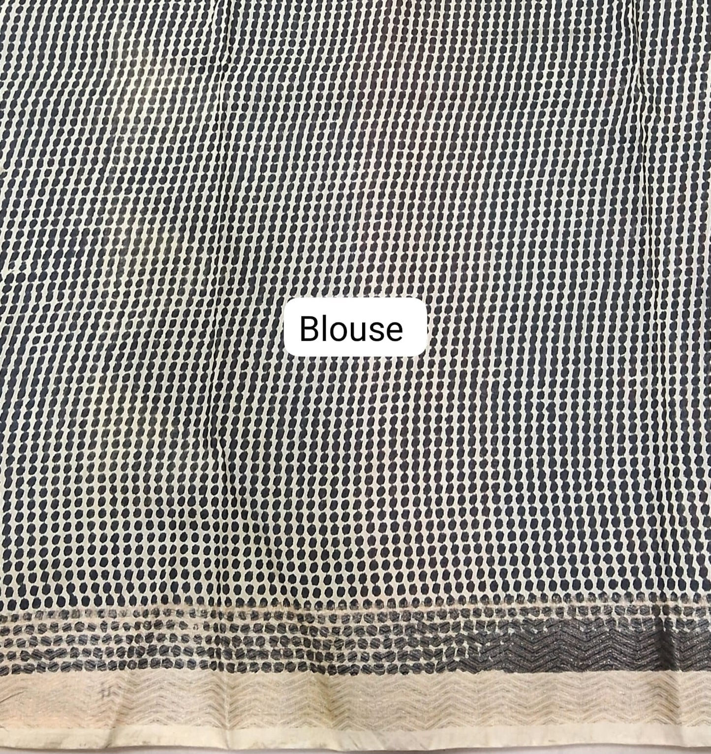 Black Plain Maheshwari Cotton Saree blouse