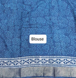 Indigo Blue Maheshwari Cotton Saree Blouse