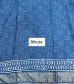 Indigo Blue Maheshwari Cotton Saree Blouse