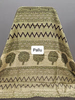 Classic Green Maheshwari Cotton Saree with Mehendi Green & Yellow Floral Print Pallu