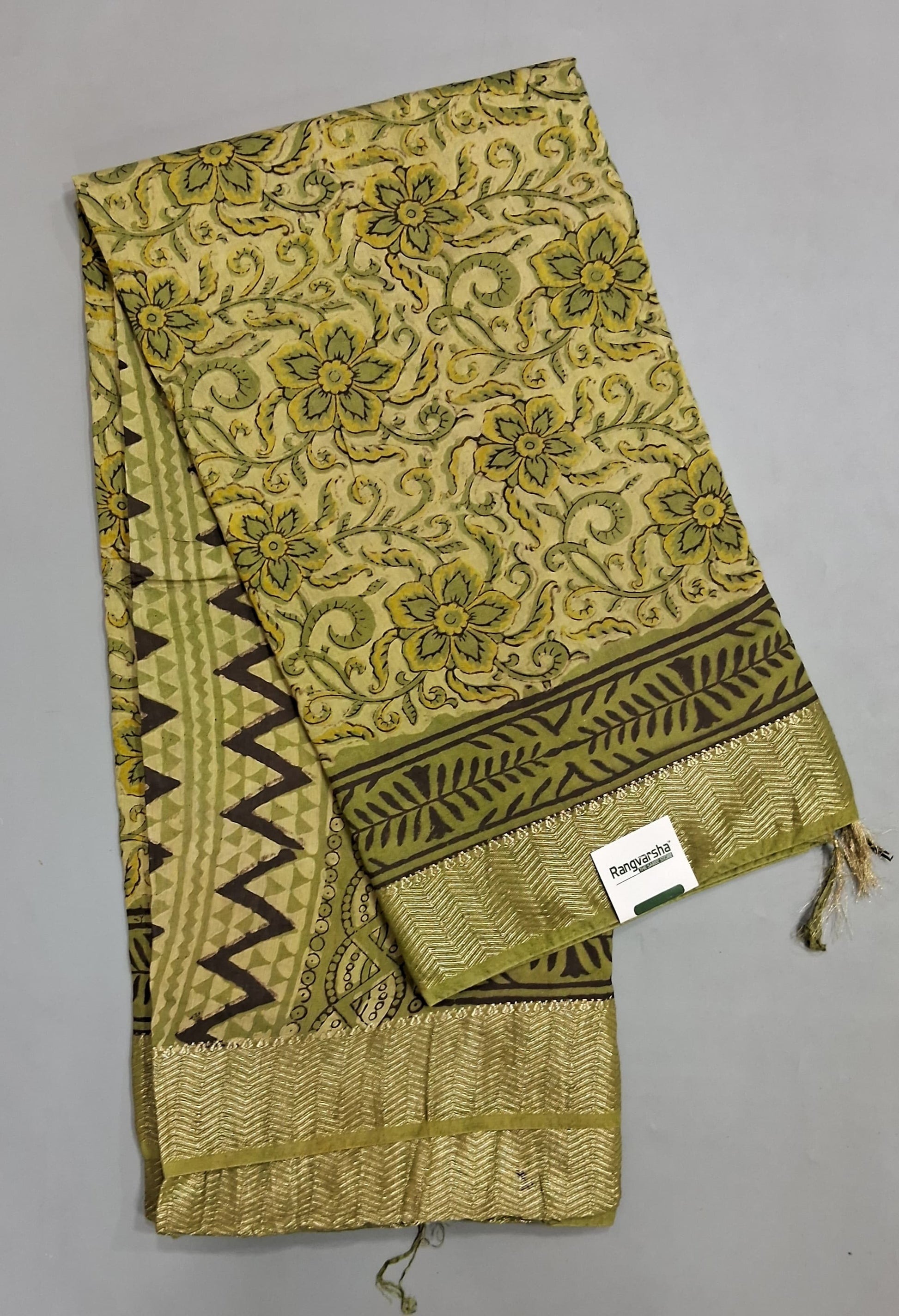 Green Maheshwari Cotton Saree