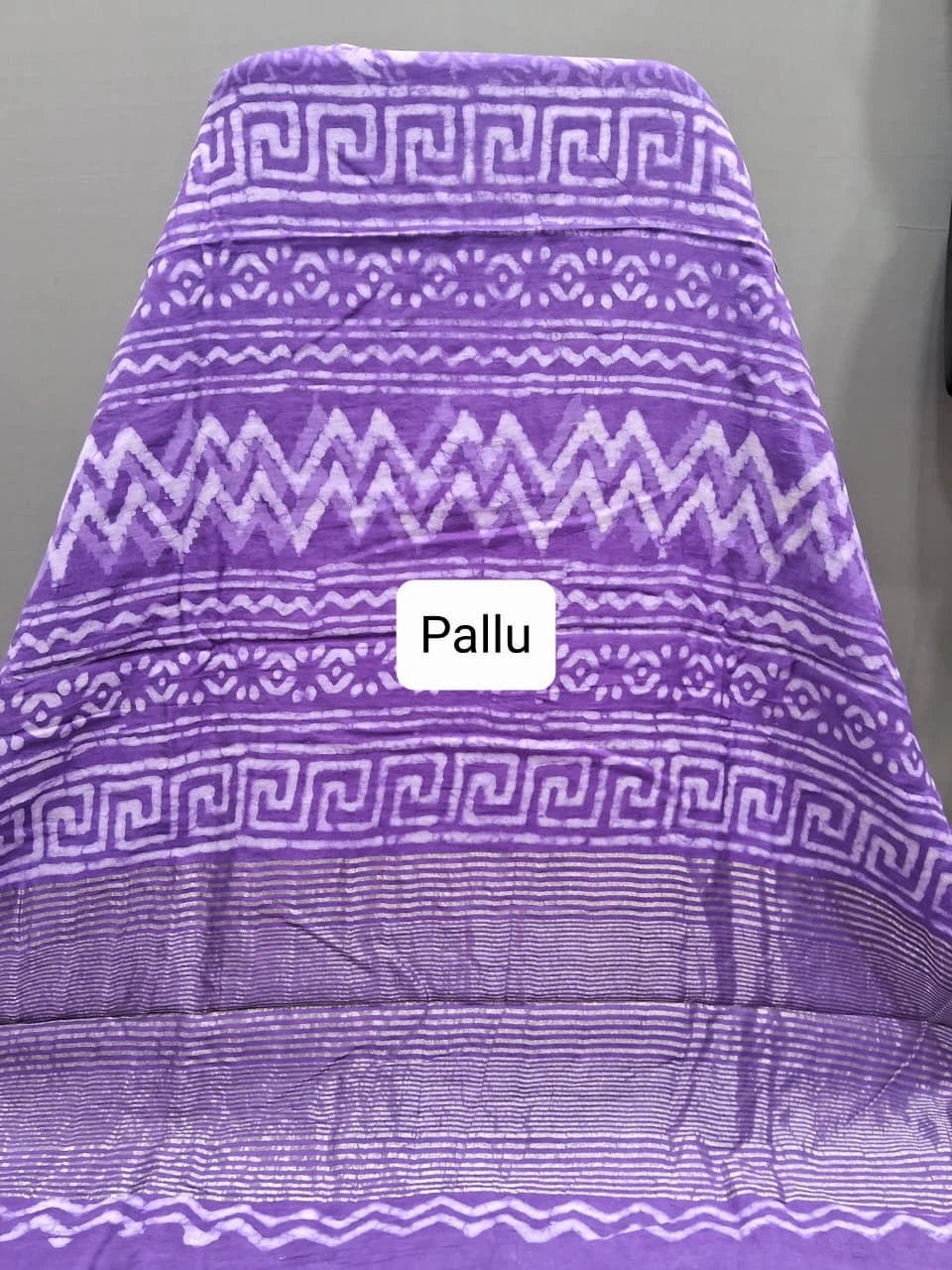 Purple Maheshwari Cotton saree Pallu