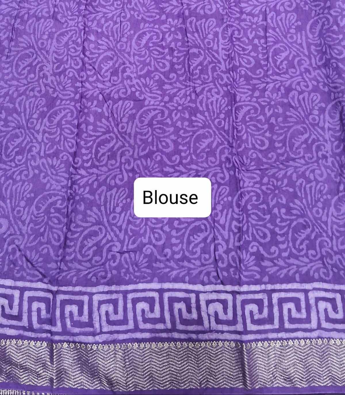 Purple Maheshwari Cotton saree Blouse