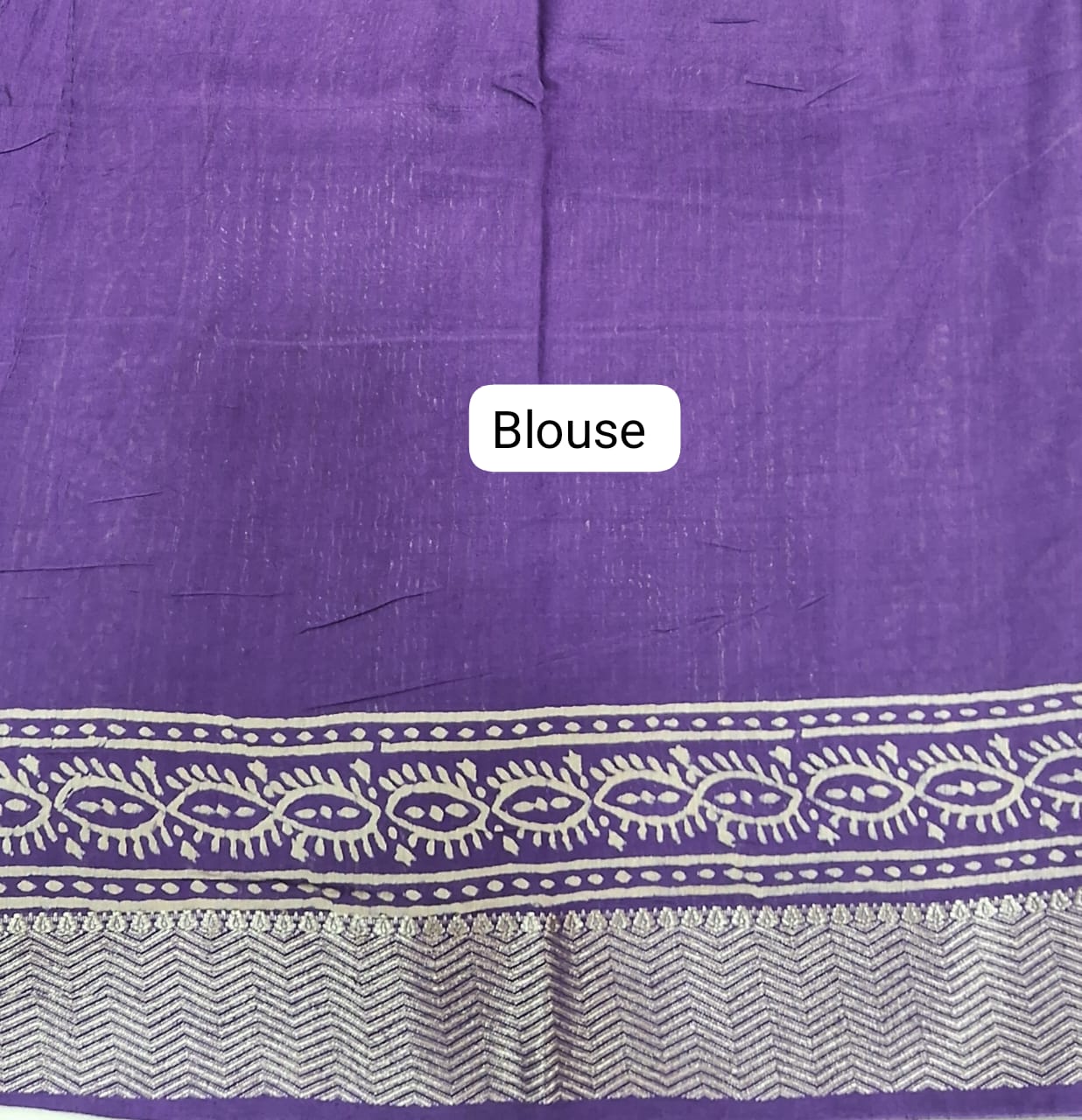 Purple maheshwari cotton Saree blouse