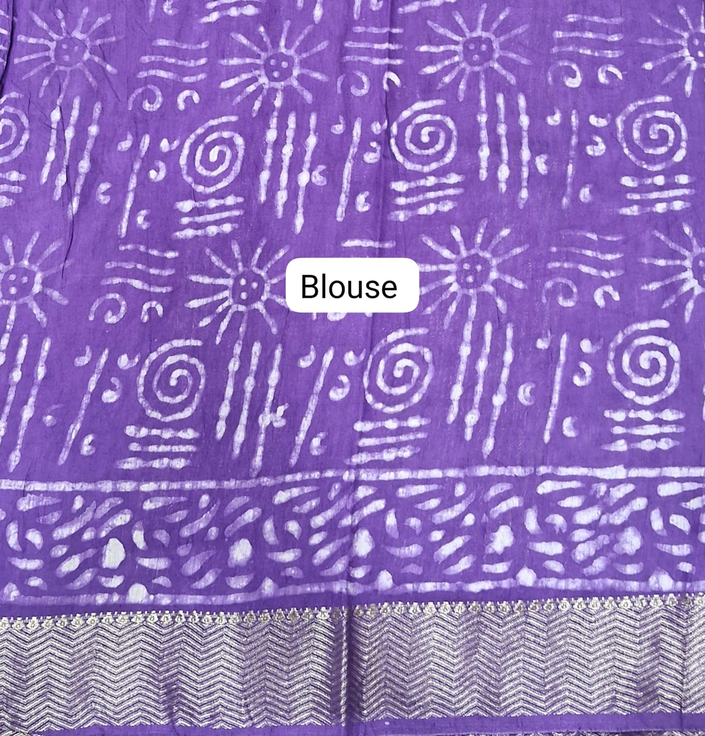 Purple Maheshwari Cotton Saree blouse