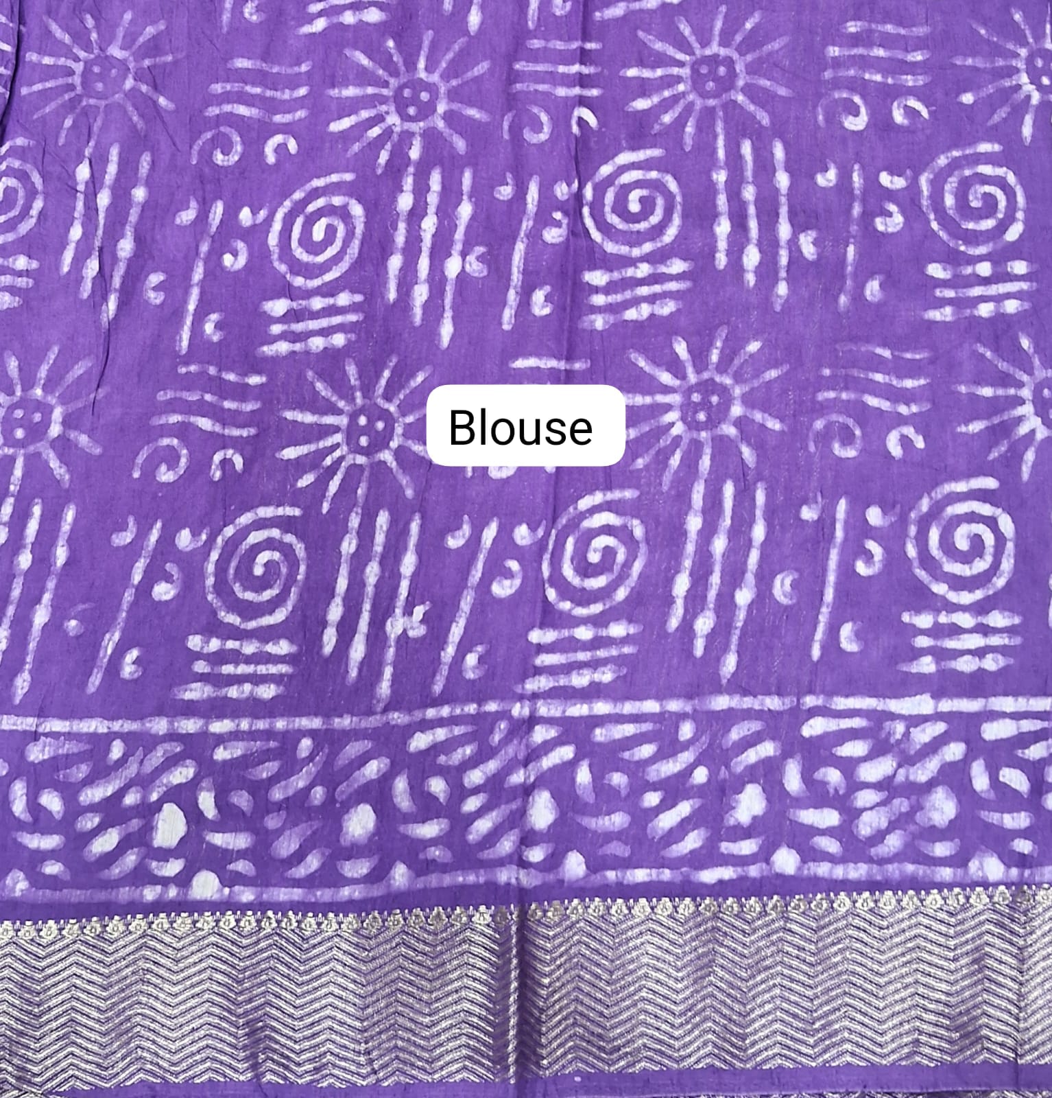 Purple Maheshwari Cotton Saree blouse