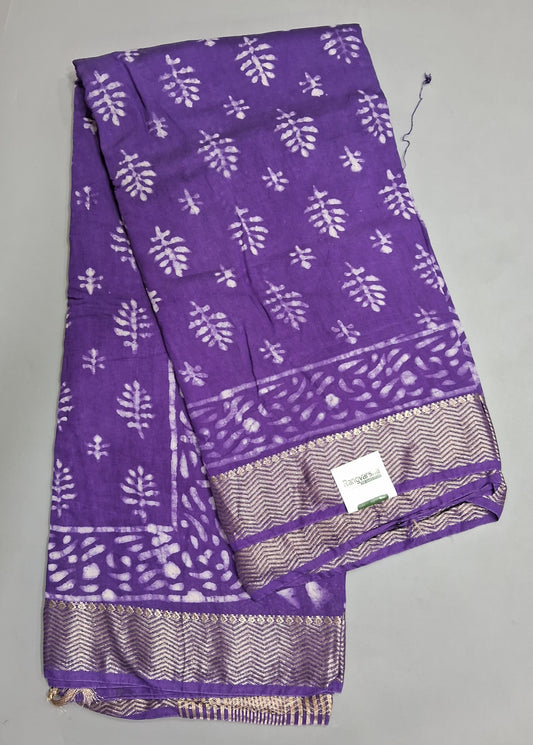 Purple Maheshwari Cotton Saree